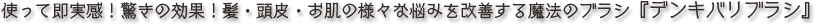 使って即実感！驚きの効果！髪・頭皮・お肌の様々な悩みを改善する魔法のブラシ『デンキバリブラシ』